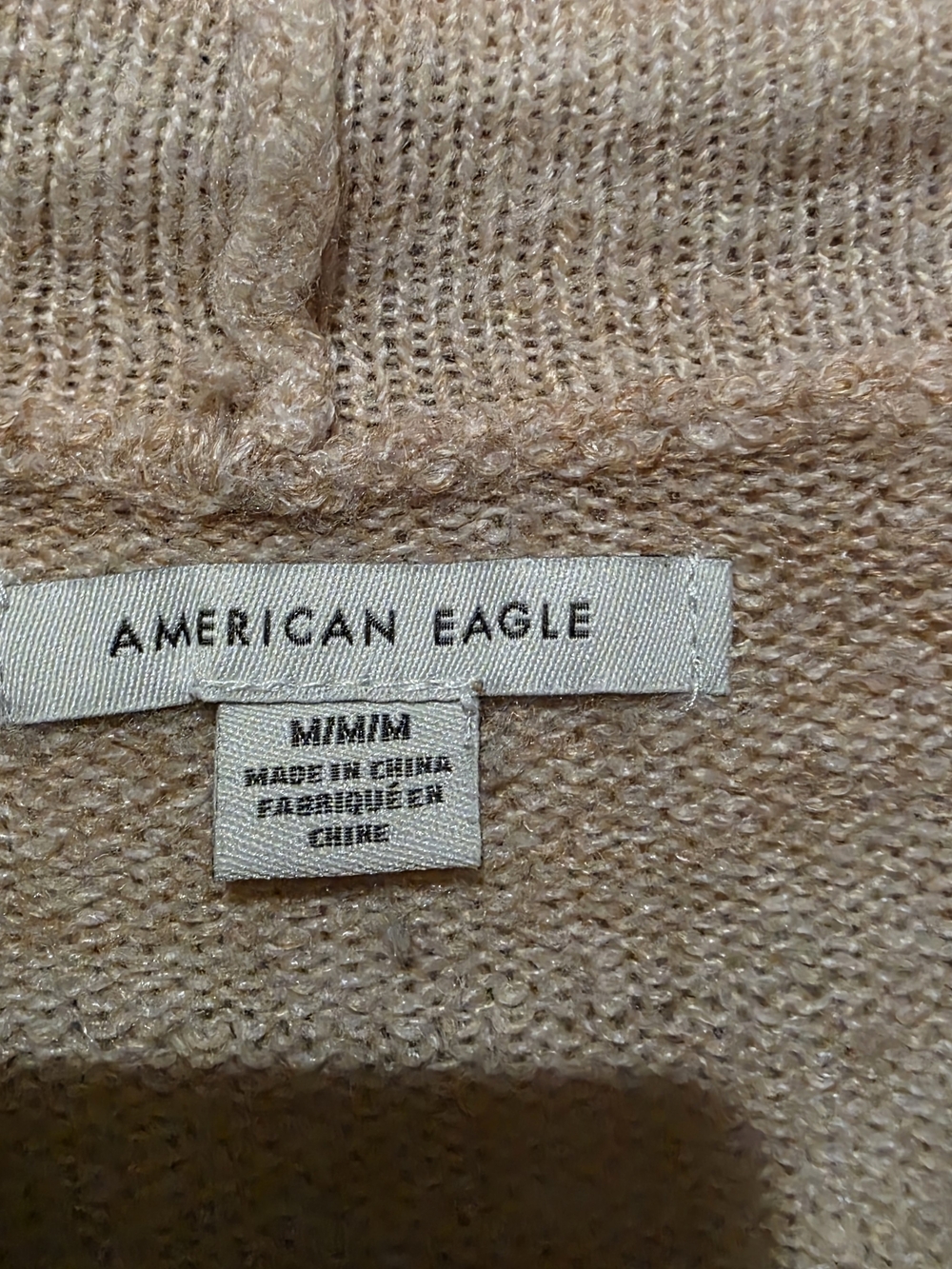 American Eagle Outfitters Taupe and Cream Ombre Cowl Neck Sweater Cozy Size MED - Picture 4 of 5